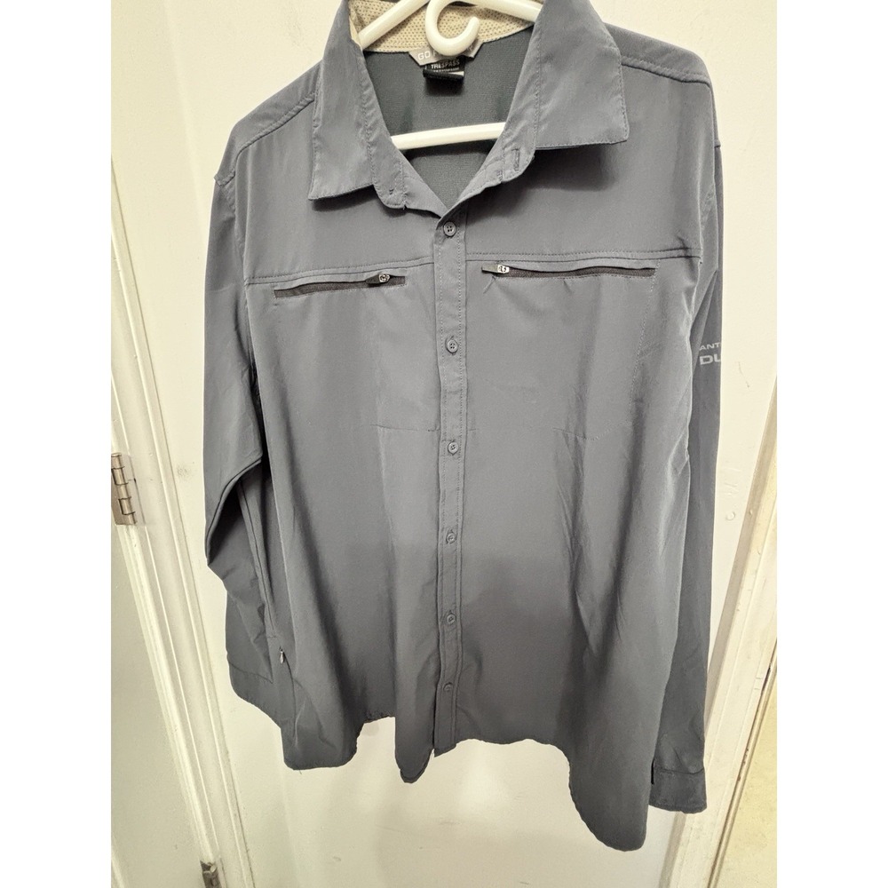 Trespass XXL Men's Gray Long Sleeve Fishing Shirt Anti Mosquito 50x31 Zip Pocket